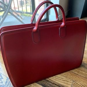 Beautiful, red Jack Georges leather briefcase.